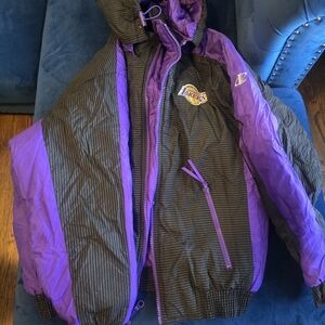 NBA Mens Purple and Black Puffer Jacket